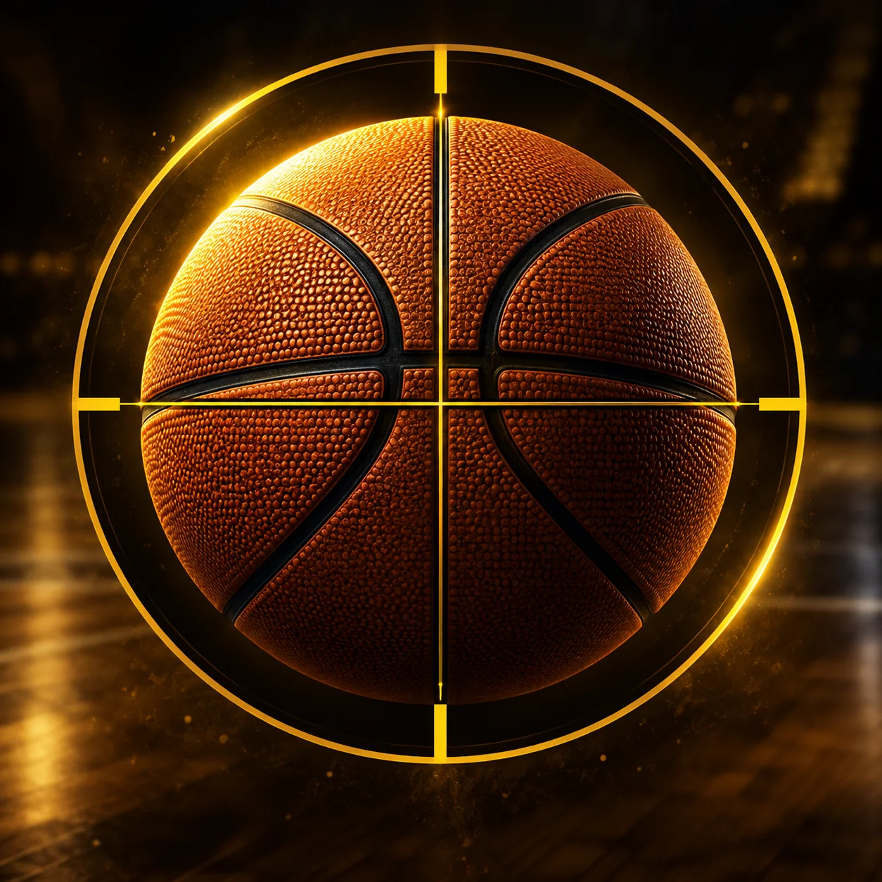 Balón de basketball con mira, imagen representativa de Kings
