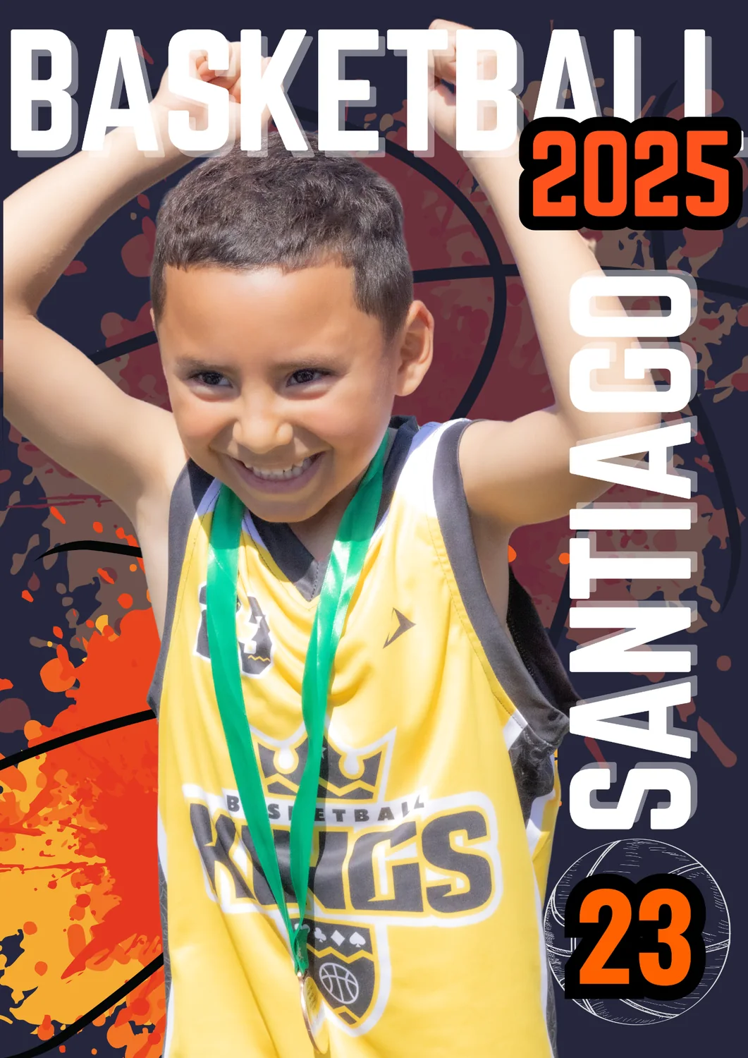 Jugador de Kings Basketball con medalla